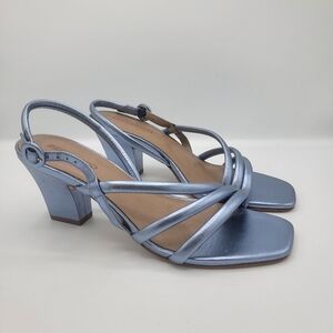 Bernardo Metallic Blue Strappy Heels